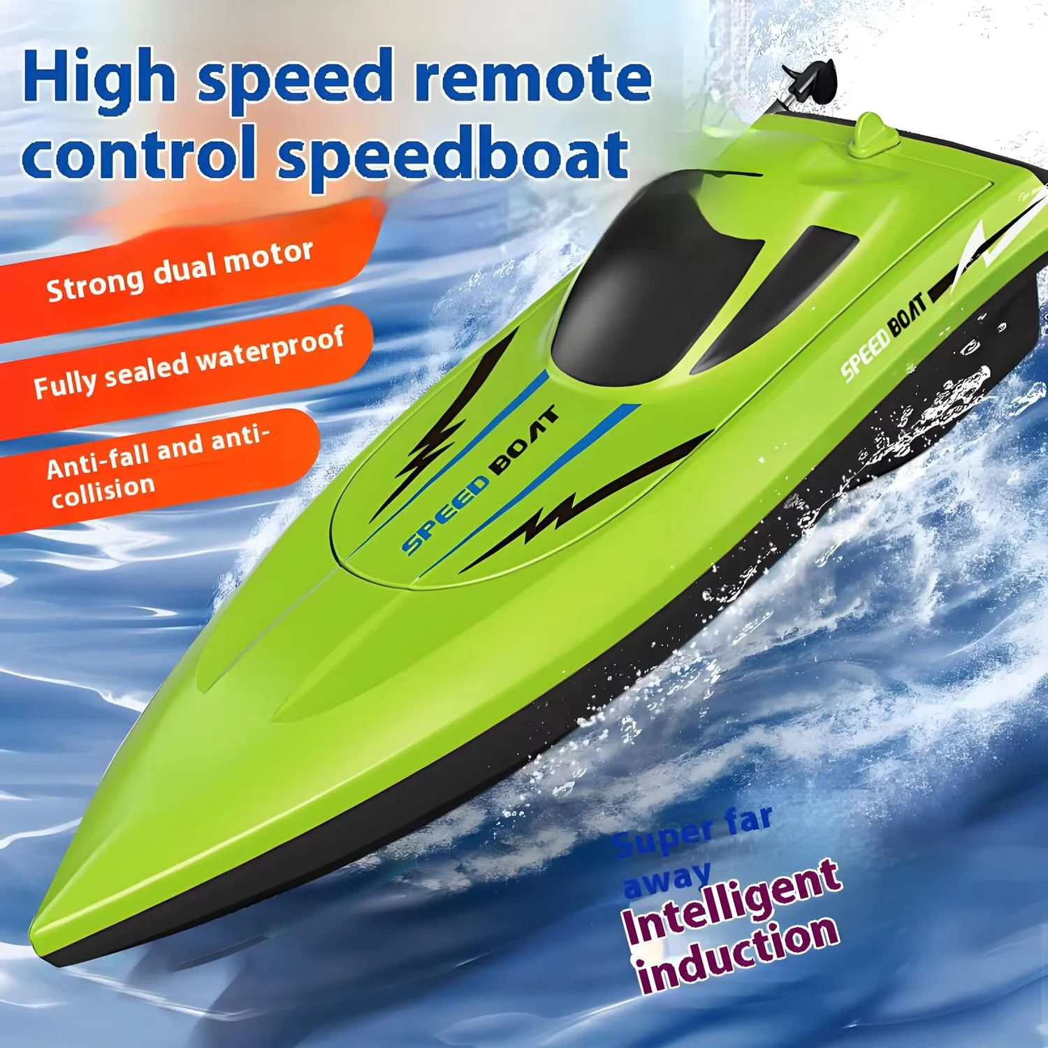 Rc Hobby Grade Boat - เรือบังคับวิทยุกันน้ำสำหรับเด็ก ความเร็วสูงพิเศษ น้ำหนักเบา เหมาะสำหรับเล่นในสระน้ำ ของเล่นสนุกๆ ของขวัญวันเกิดสุดพิเศษสำหรับเด็ก